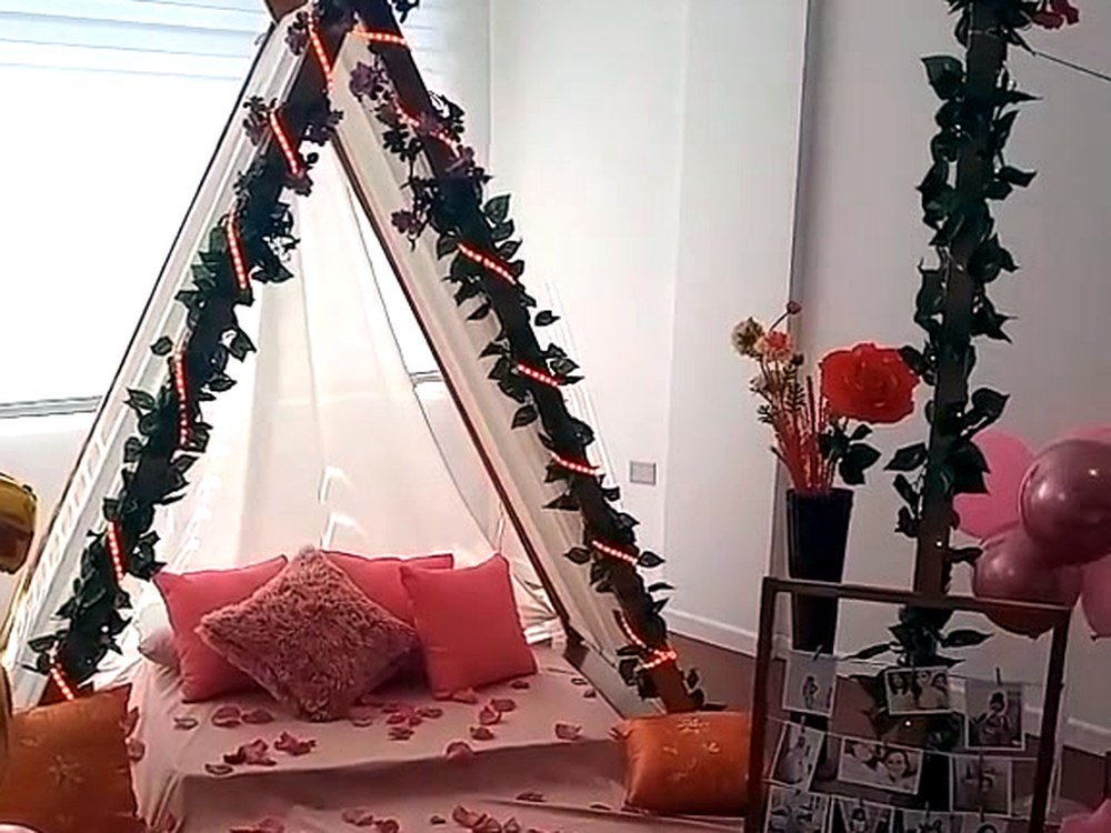 Cumpleaños con globos y teepee